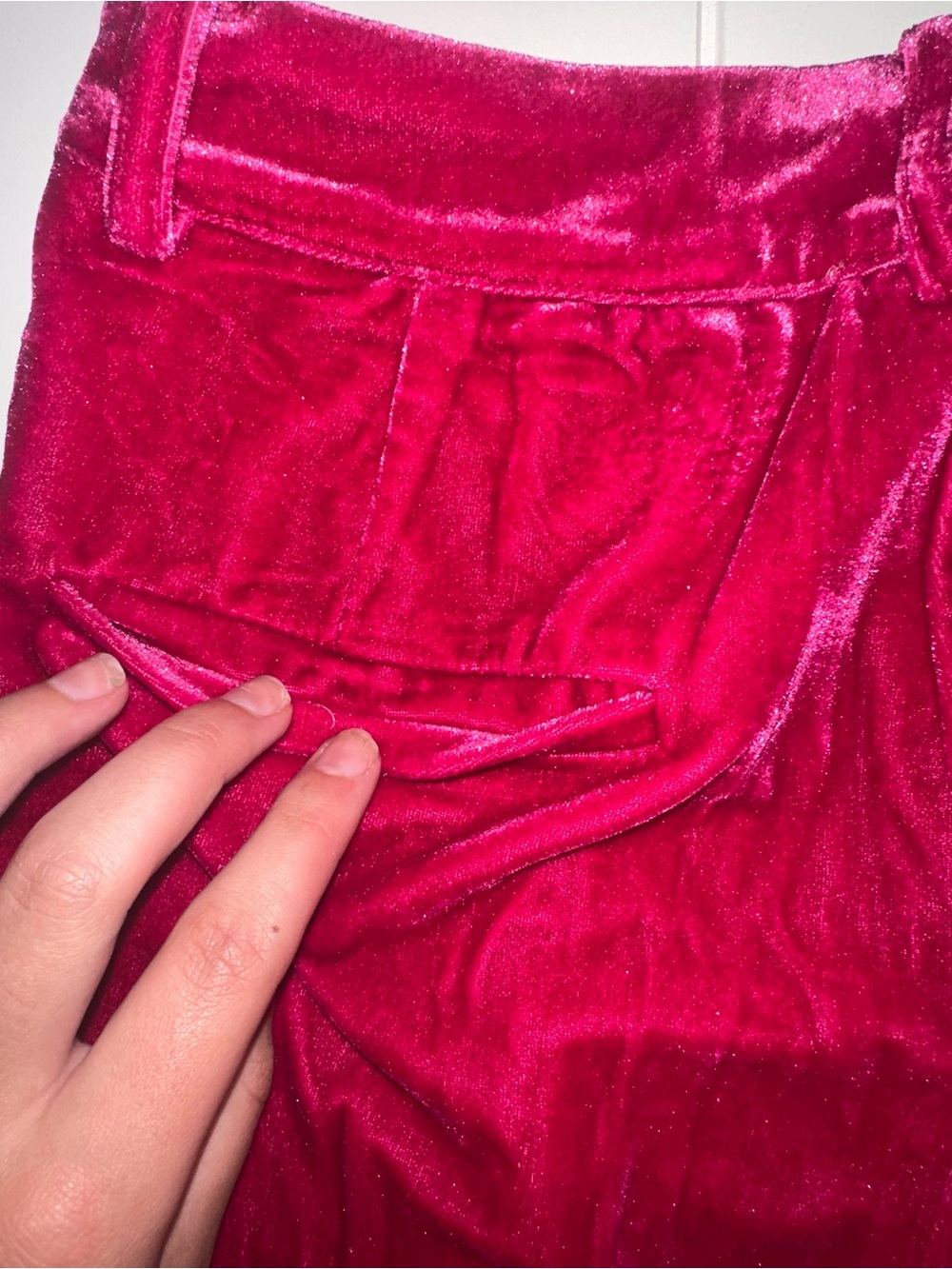 NWT Entro Wide-Leg High-Rise Velvet Pants in Fuchsia Sz S,M,L - Picture 8 of 10